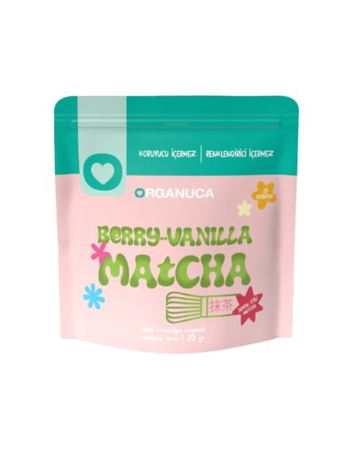 Çilek ve Vanilya Aromalı Matcha Tozu 25 G - Berry-Vanilla Matcha