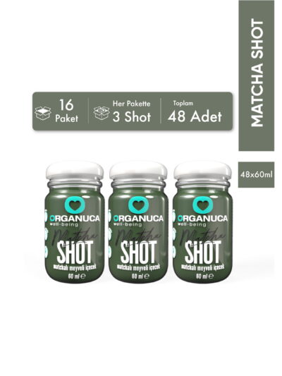 Avantajlı 16 Paket 3'lü Matchalı Meyveli İçecek Matcha Shot 60 Ml – 48 Adet